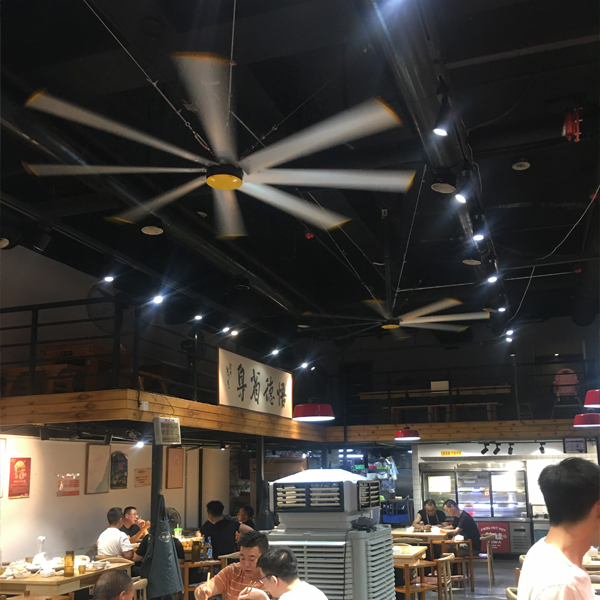 Al-Mg Alloy Blades 2.4m 8FT PMSM HVLS Fans for Air Cooling in Restaurant and Food Court