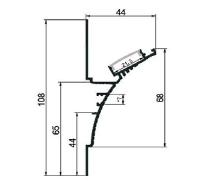 YD-44108 Led Aluminum Profile For Wall Washing Light LED Profile For Wall lighting