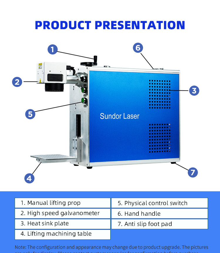 10w 20w 30w 50w Metal Fiber Laser Marking Machine 0.01mm Working Accuracy