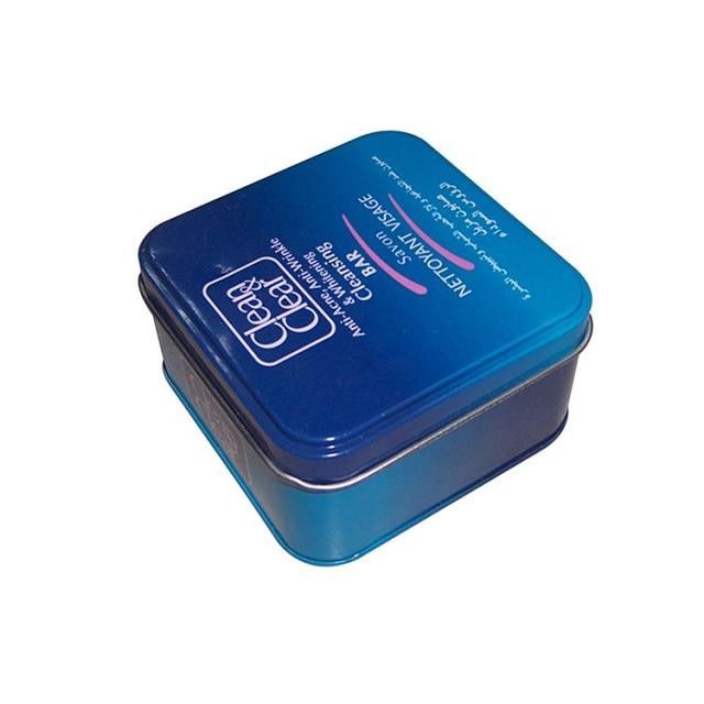 Spot Color Square Tin Box Silver Storage Tins Empty Tin Canisters with Customized Design