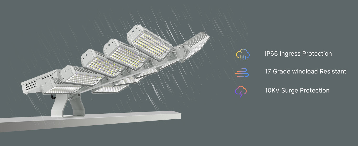 Stadium Sport Fields Power LED Flood Light Wireless Controlled With Dimming Solutions