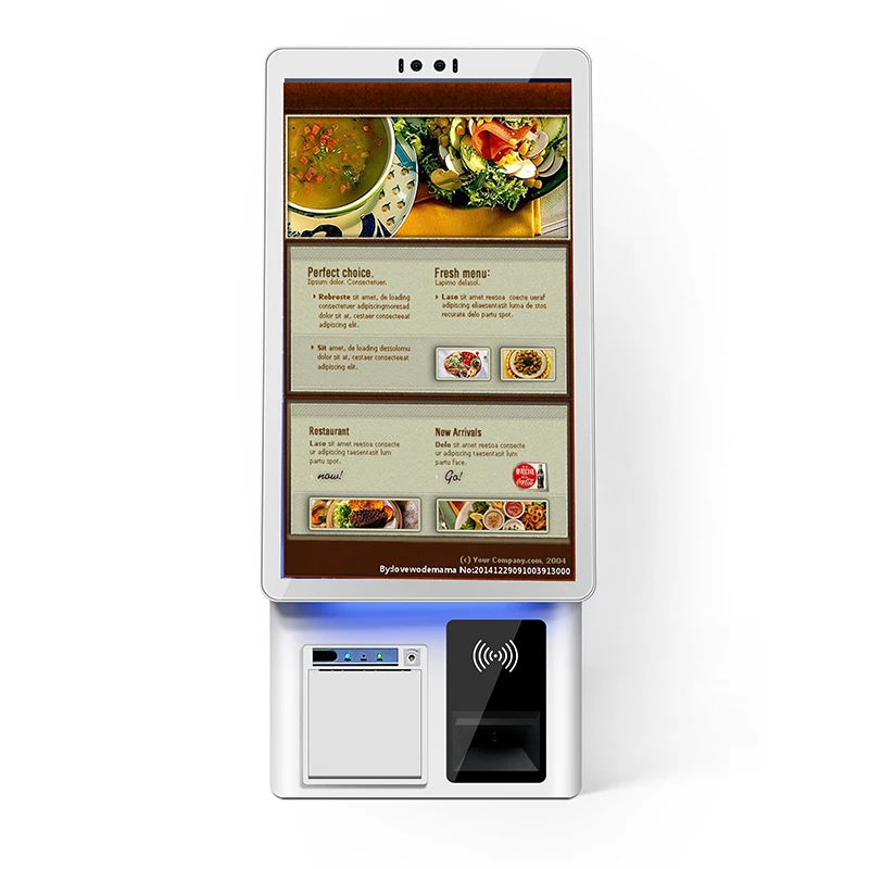Wall Mounted Touch Screen Self Service Ordering Kiosk for Retail and Restaurant Need
