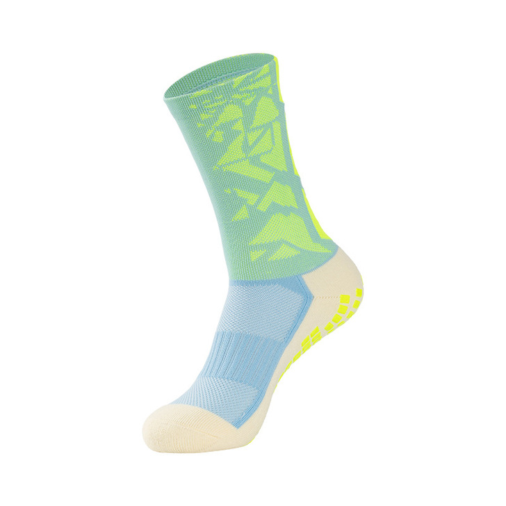 Spring Thick Padded Football Custom Anti-slip Crew Football Socks Grip Weaving Method