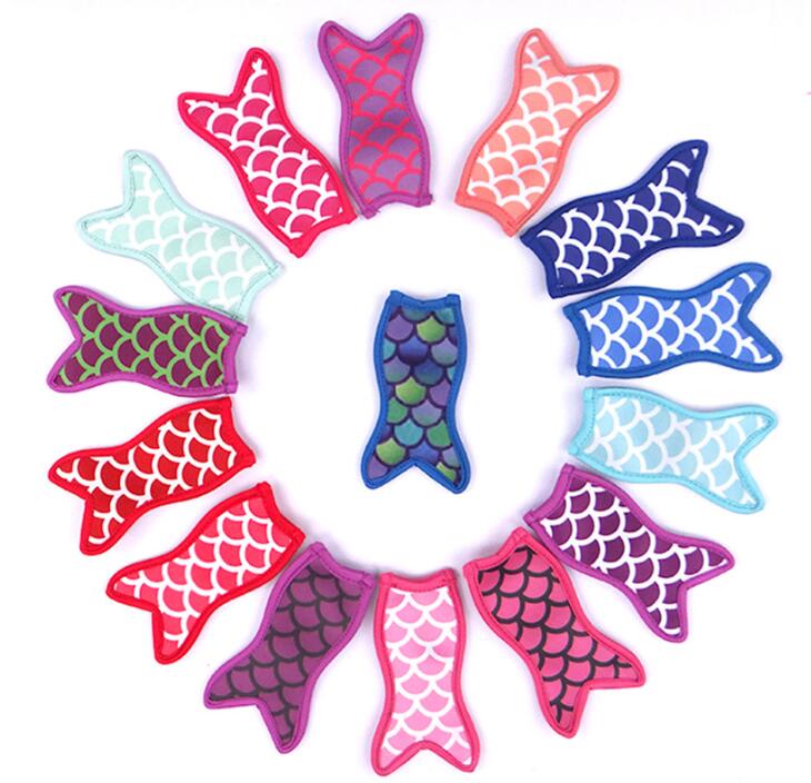 Customize Popsicle Bags Freezer Ice Pop Sleeves Neoprene Anti freezing Ice Pop Holders Fish Pattern Keep Cooler