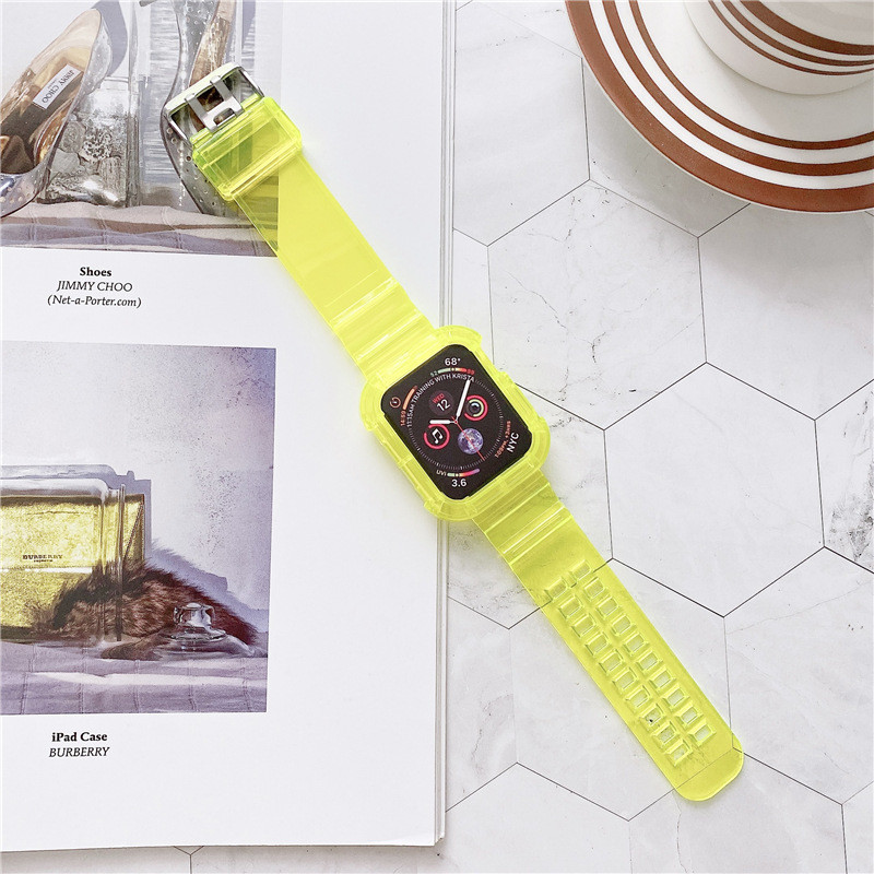 Transparent Integrated TPU Silicone Watchband Width 23mm Protective Shell