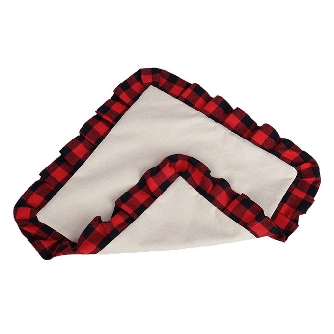 Double Sided Sublimation Pillow Case Blanks Printed Plaid Cotton Linen Pillow Case