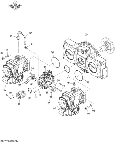 Excavator Hydraulic Fan Drive Motor Pump Parts YA00006715 4643192