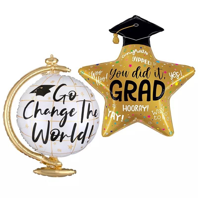Graduation Trophy Outstanding Student Woodpecker Medal Rainbow Shaped Foil Balloon