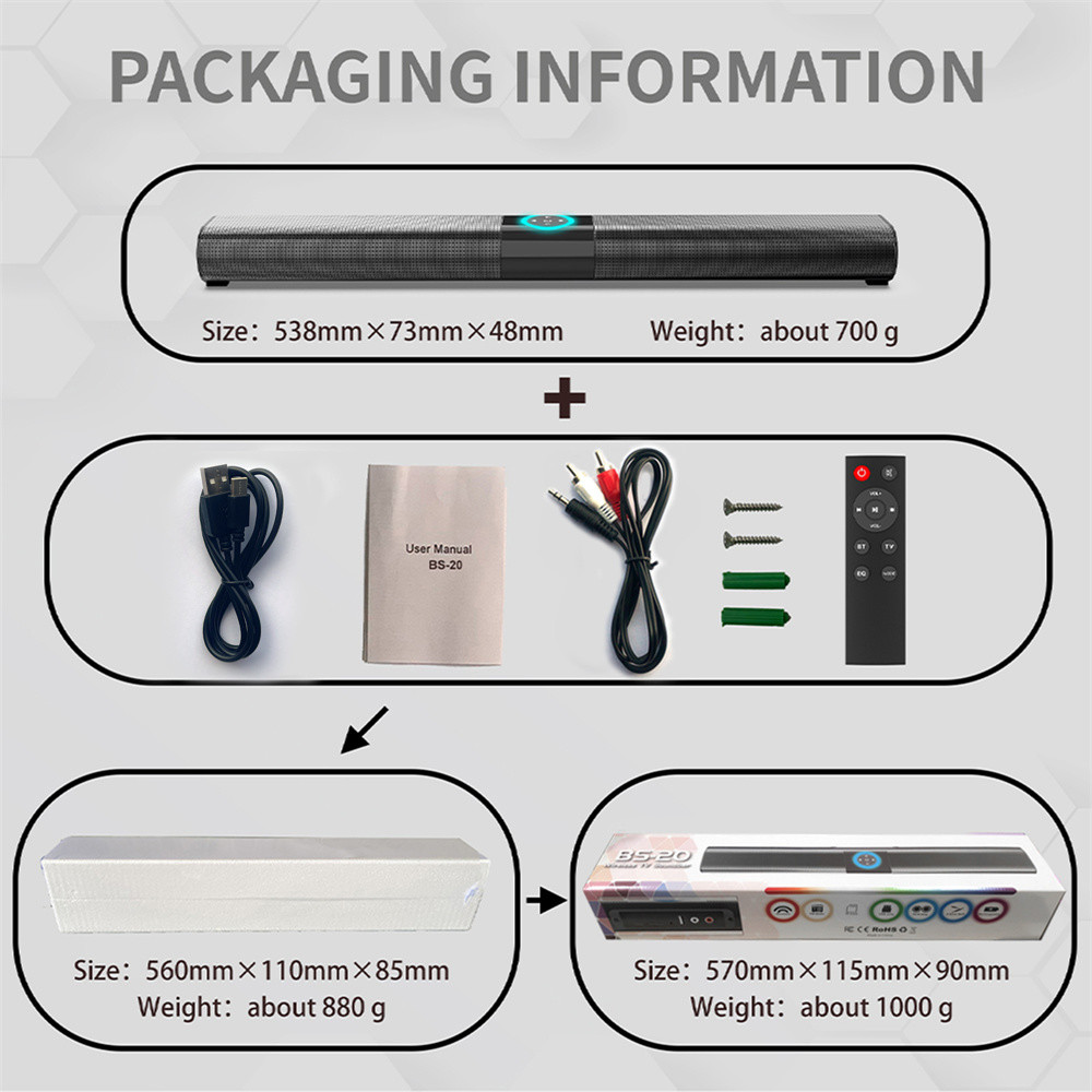 OEM 4Ohms Wireless Home Theater Sound Bar With Fm Tuner And Bluetooth