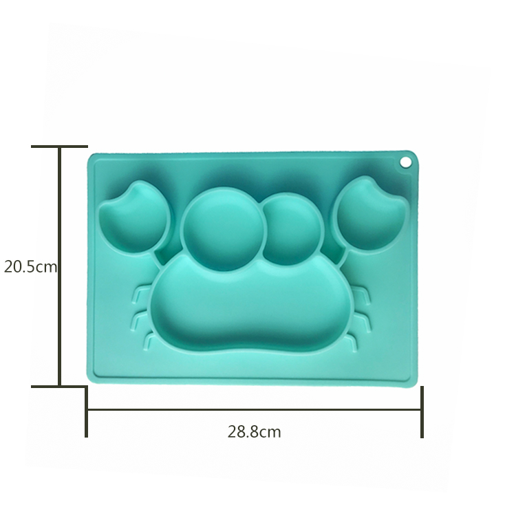 Baby Feeding Suction Bowl Plate With Spoon Customized Crab Shape Bpa