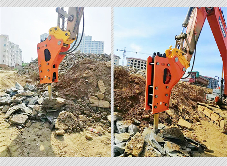 Mining Excavator Attachments Hydraulic Rock Breaker Stone Concrete Demolition