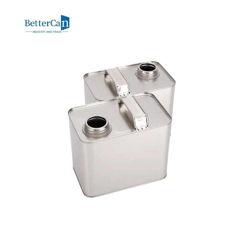 Pressure Cap Square Tin Can 2L Square Empty Paint Tin For Thinner Chemical