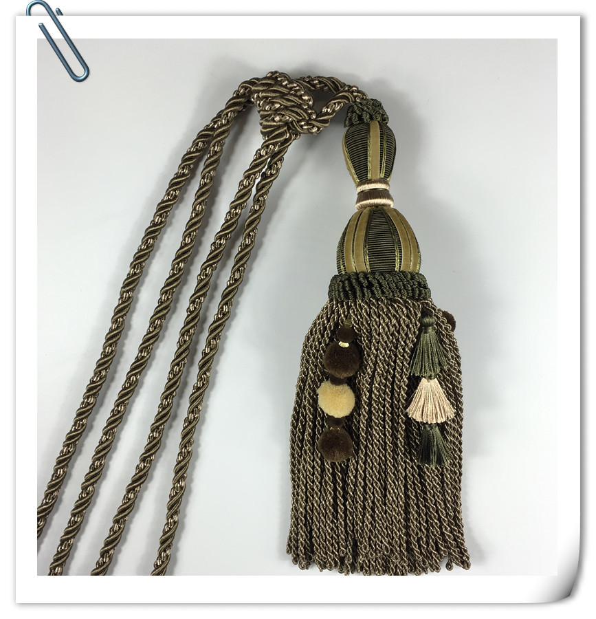 2017 factory hot sales cord tassel tieback for curtain accessory decorative