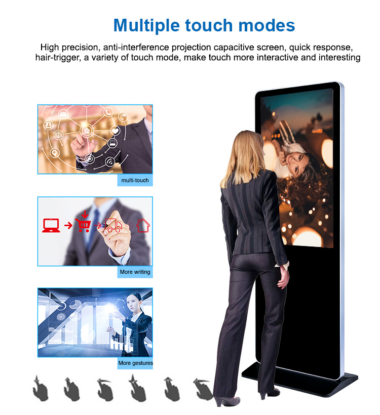 Android Floor Standing LCD Advertising Player 43" 50" 55" 65" Optional