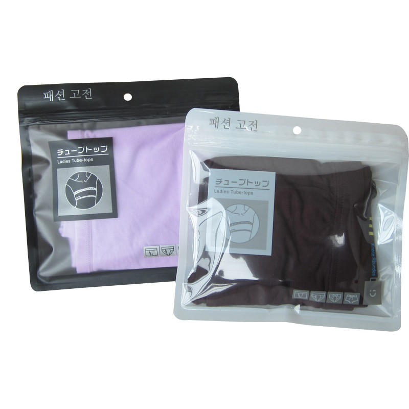 Zip lock underwear reclosable packaging custom printing garment plastic bags for clothing