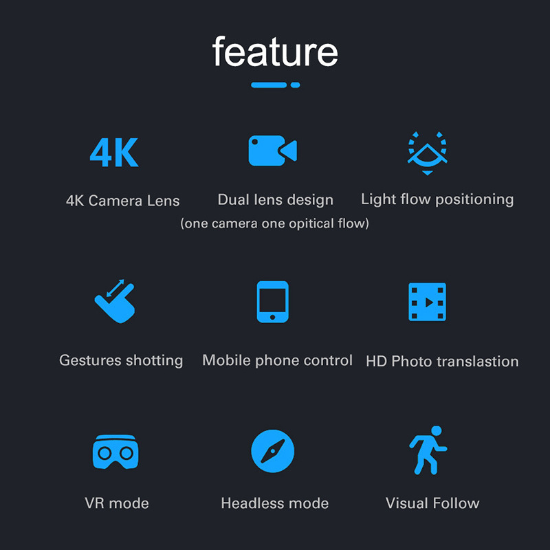 Adjustable Angle F62 100 Meters 650mAh RC Camera Drone