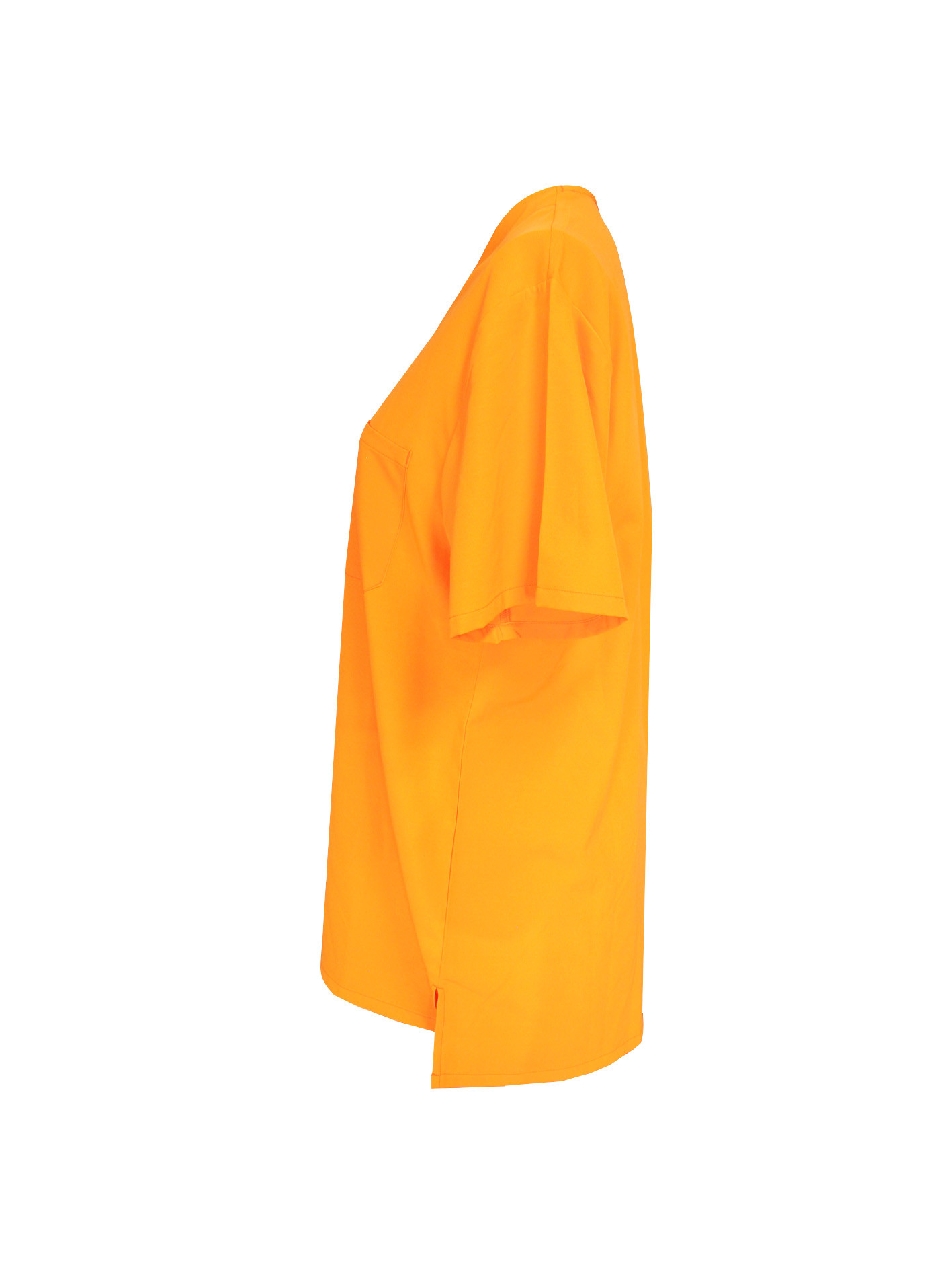 180GSM 100% Polyester Medical Uniform V Neck Scrub Orange Short Sleeve