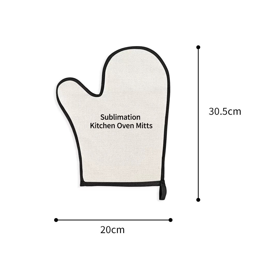 Customizable Printable Sublimation Oven Gloves Kitchen Oven Mitts With Black Edge