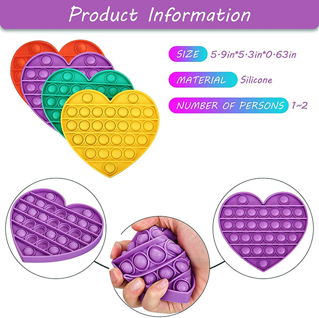 Push For Pop Fidget Toy Square Sensory Toy Rainbow Push Bubble Stress relief Kids tiktok Family games