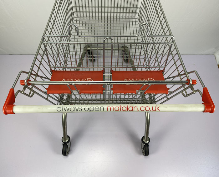 Super Large 275L Metal Shopping Cart Trolley With Foldable Double Child Seats