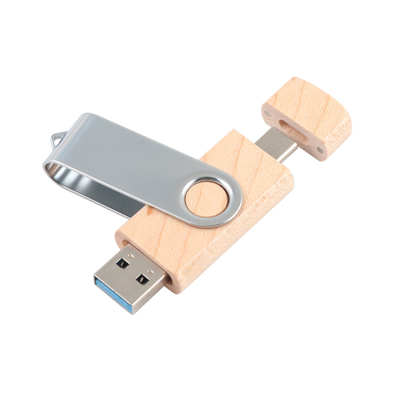 Natural Wooden USB Flash Drive 2.0 3.0 With Type C + Usb A New Shapes Fast Speed