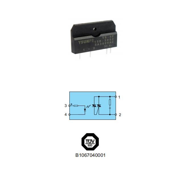 4 - 15V 5A Solid State Relay Zero Cross YS-4F15D-305Z For Humidifier