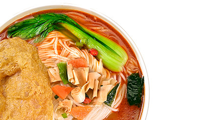 Rich Juice Flavor Gluten Free Vegan Ramen Instant Noodles Barrel Pack Hong Kong Style Middle Spicy Kick