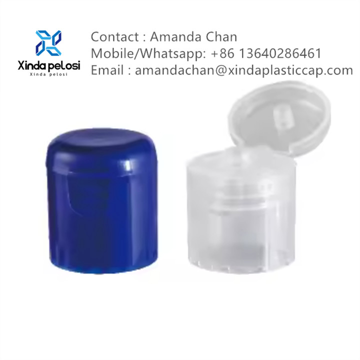 Dispensing Flip Top Cap Ribbed Fine Side Flip Cap For Hand Sanitizer Bottle