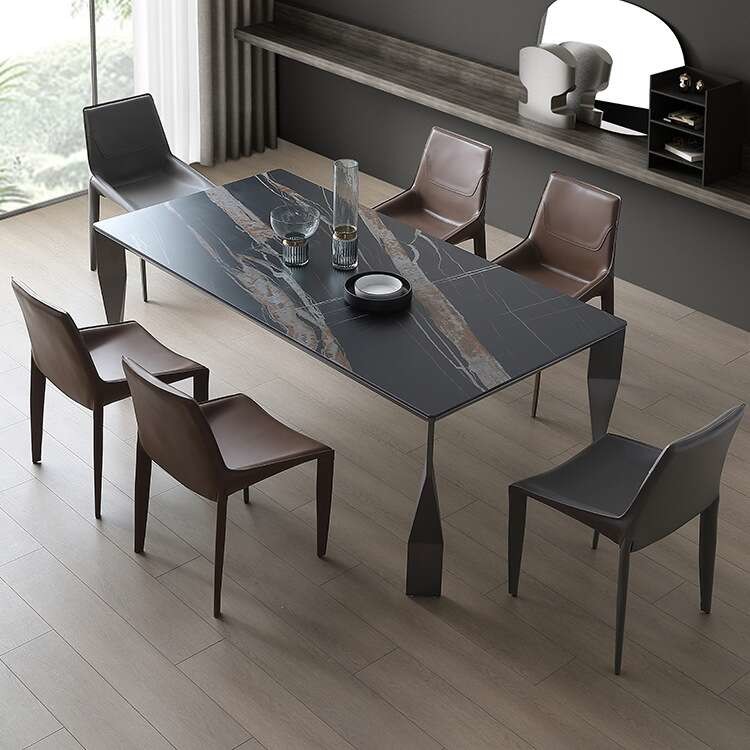 Sintered Stone Table Top Stainless Steel Dining Table With Chairs