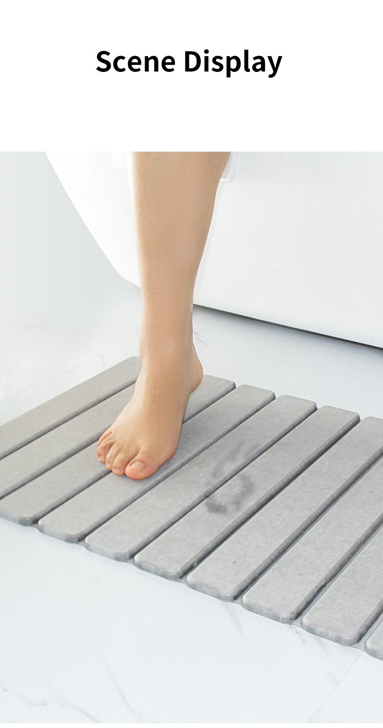 CLASSIC Design Style Diatomite Earth Bath Mat for Quick Drying Bathroom Shower Floor