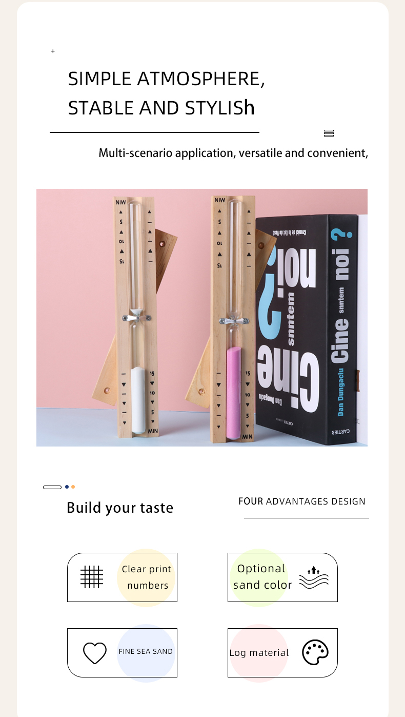 Rotating 15 Minute Sand Timer Hourglass Logo Customized For Sauna Room