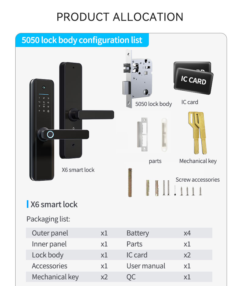 Anti Corrosion Smart Camera Door Lock Password Biometric Smart Camera Lock
