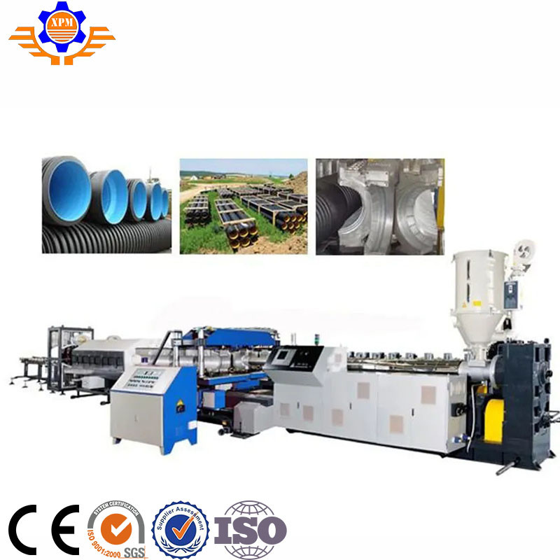 40-60Kg/H PVC UPVC Double Wall Corrugated Pipe Machine With Conical Twin Screw