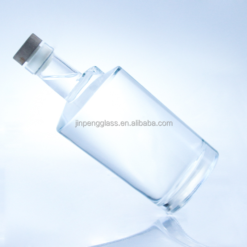 Collar Material Glass 750ml Twist Shape Glass Bottles for Clear or Customized