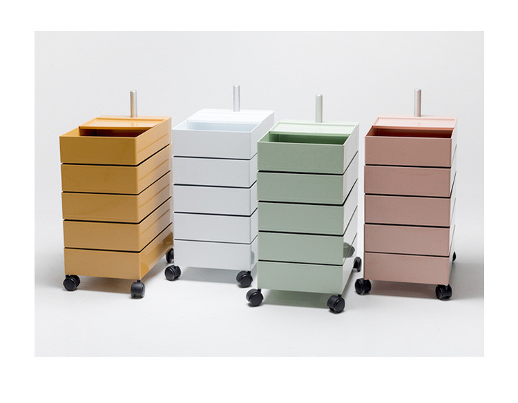 5 Drawer Mobile Plastic Wooden File Cabinet 71*31.5*10.4cm
