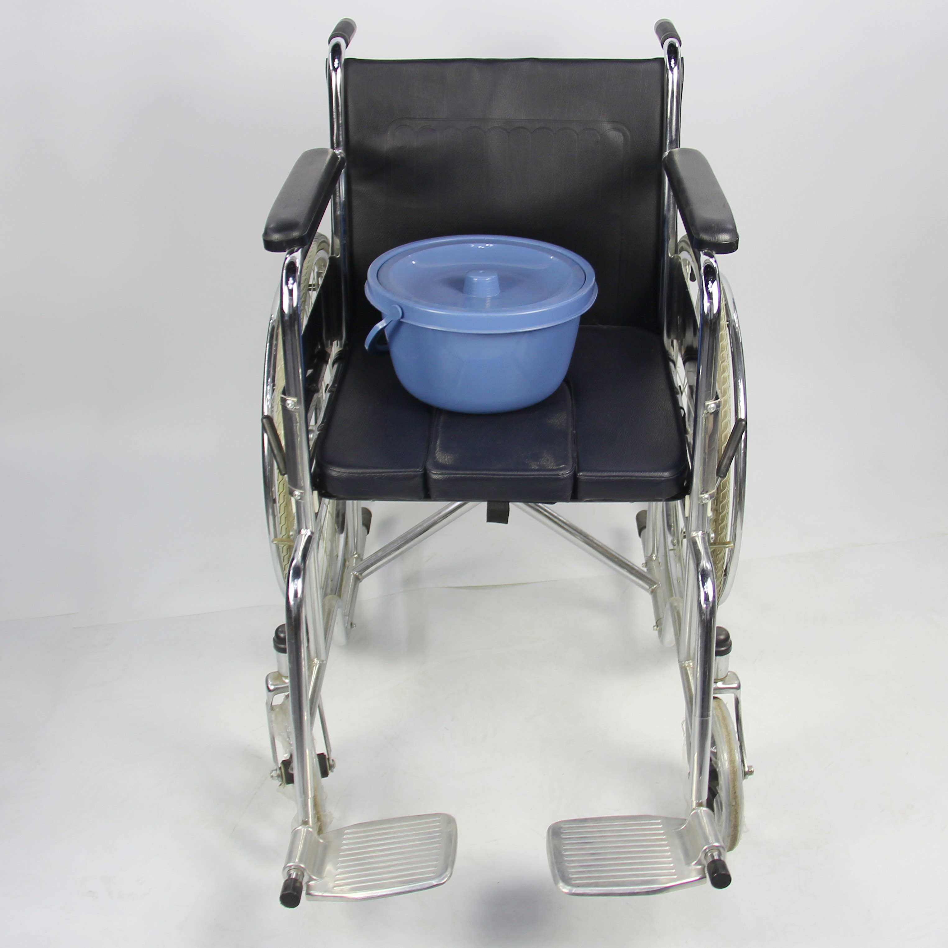 Two In One Multifunctional Folding Steel Wheelchair Commode Chair