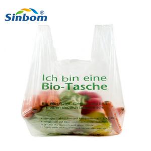 China Shopping Custom Printed Biodegradable T Shirt Plastic Grocery Bag Gravure Printing on sale