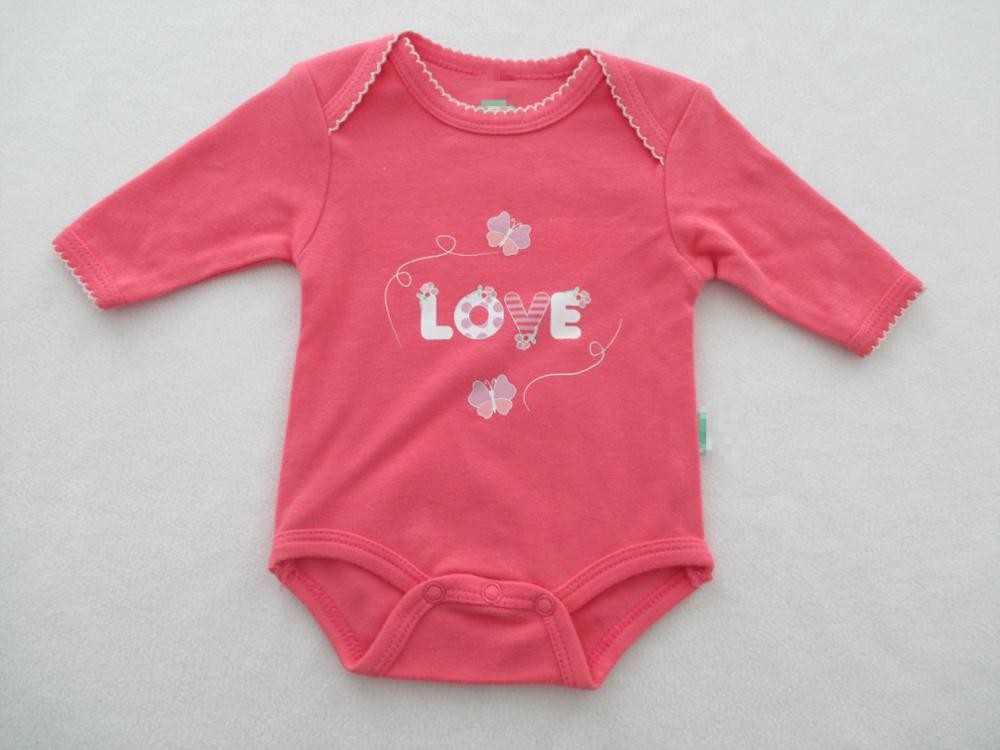 Cotton Cute Interlock Baby Body Sets Baby Footed Rompers All Over Print Solid Color Fabric
