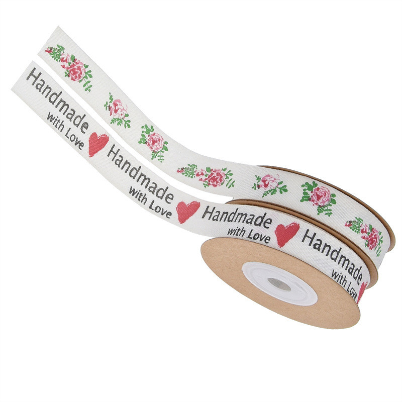 15mm*10m Printed Cotton Ribbon For Gift Packing And Garment Accessories