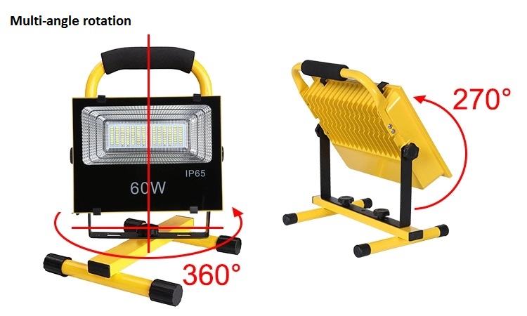 4800lm Rechargeable Led Floodlight 60W Portable Emergency Work Light