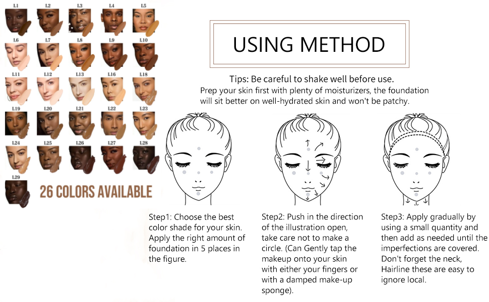 OEM/ODM Hydrating Liquid Foundation Private Label White Mineral Foundation for Dark Skin Logo Cosmetics Diy Makeup Foundation