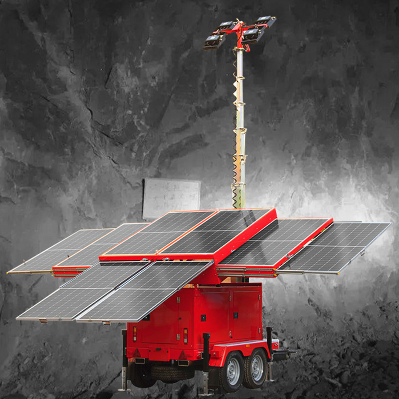 Industrial Light Tower 96000Lms LED Mobile Light Tower Events Solar Light Tower