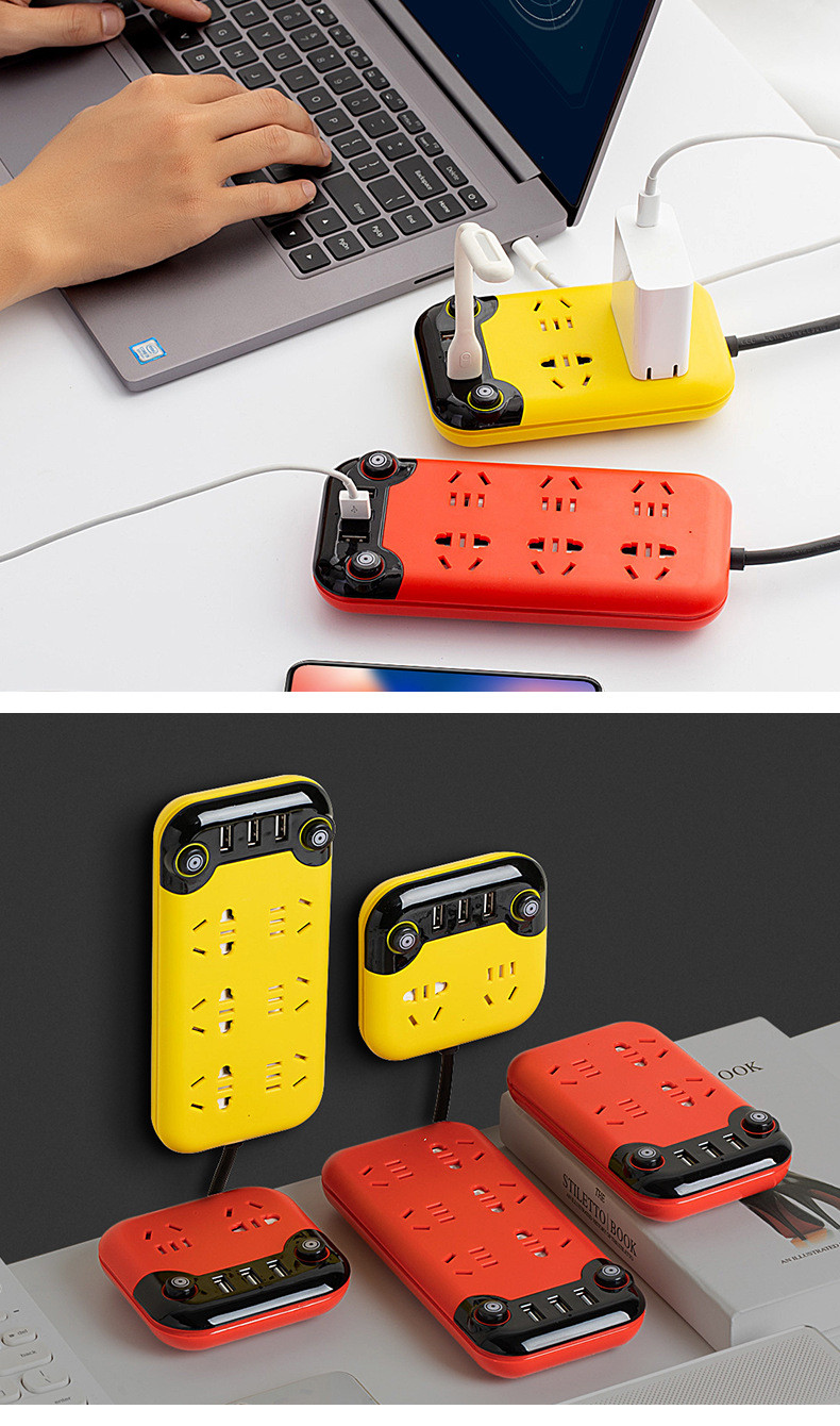 Home Extension Cord Socket Creative Wiring Board With USB Charging