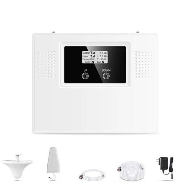 Quad Band 850 900 1800 2100MHz Mobile Signal Booster , 2G 3G 4G Amplifier