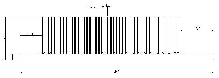 IGBT Antirust Large Aluminum Heat Sink Electronic Components Pitch 4mm