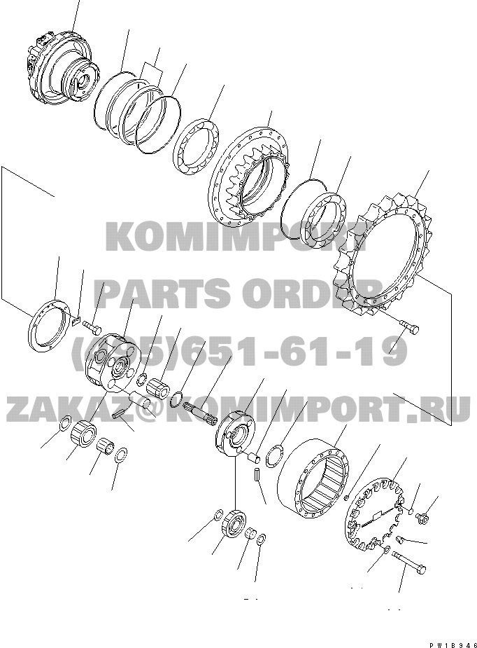 20Y-27-00301 20Y-27-00300 Travel Gearbox PC200-7 Excavator Travel Reducer