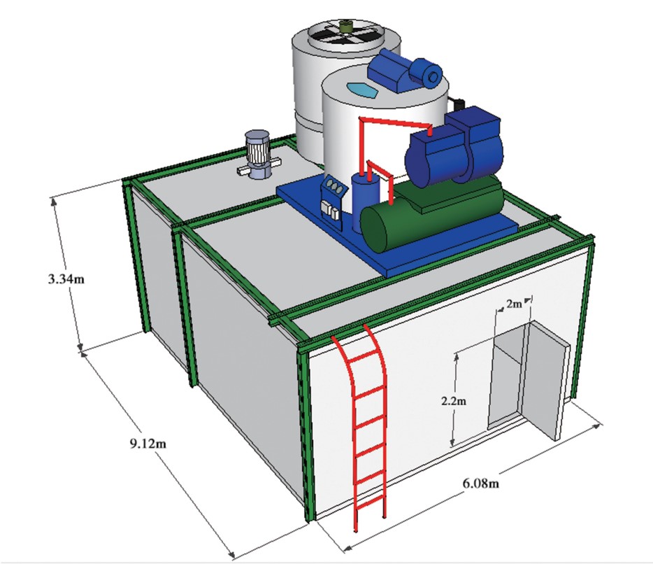 3kw Industrial Commercial Block Ice Machine 10 ton For Food Frozen