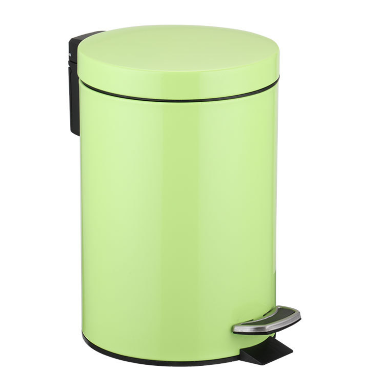 Metal Office Home Indoor Trash Can With Step Pedal 7L Dust Bin Storage