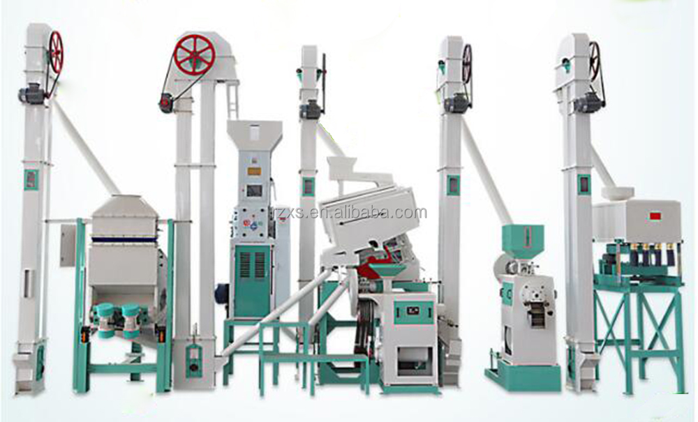 Workers Operate Complete Rice Milling Equipment Plant with 100 Ton Per Day Capacity