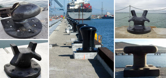 Cast Steel Mooring Dock Bollards PIANC ISO 13797:2020 Standard 50 Tons